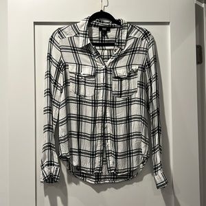 Paige plaid button-down top